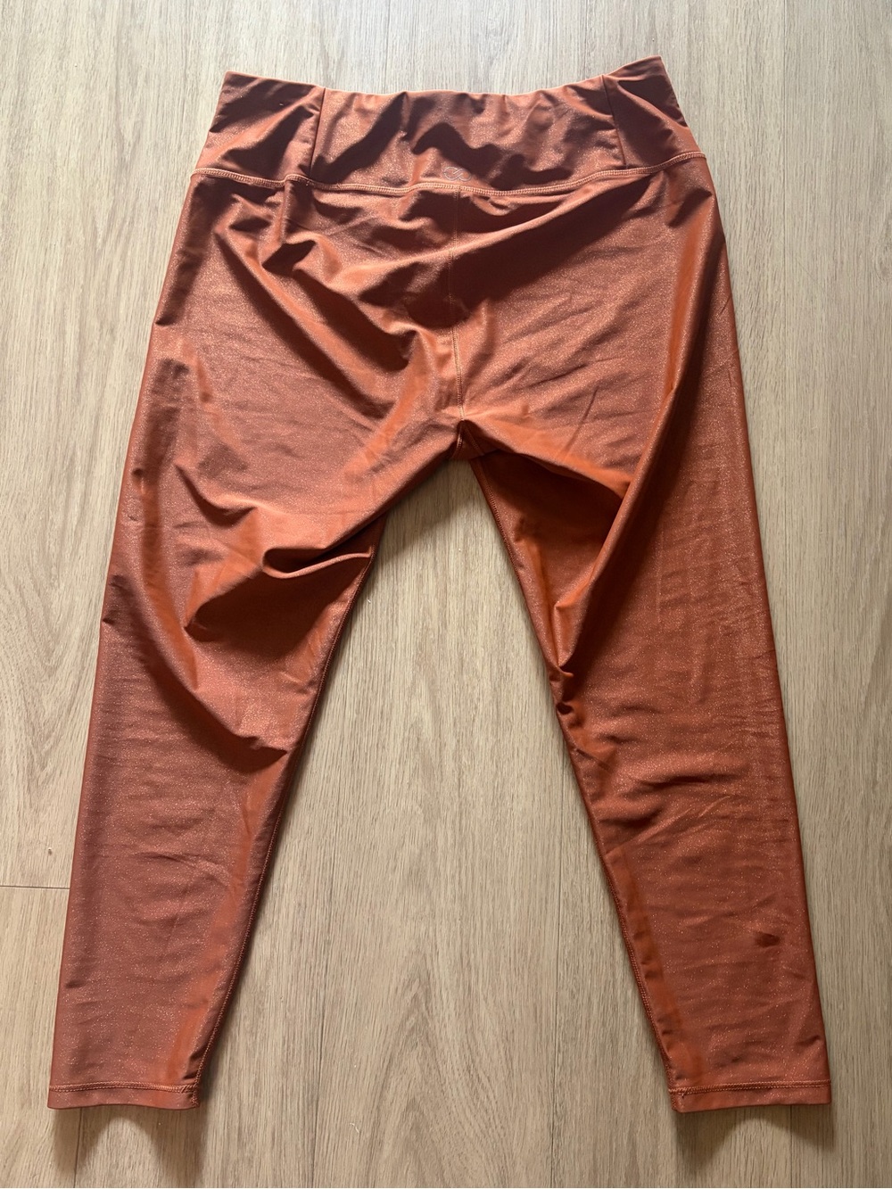CALIA by Carrie Underwood Metallic Rust Orange 7/8 Leggings - Picture 3 of 8